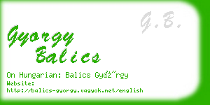 gyorgy balics business card